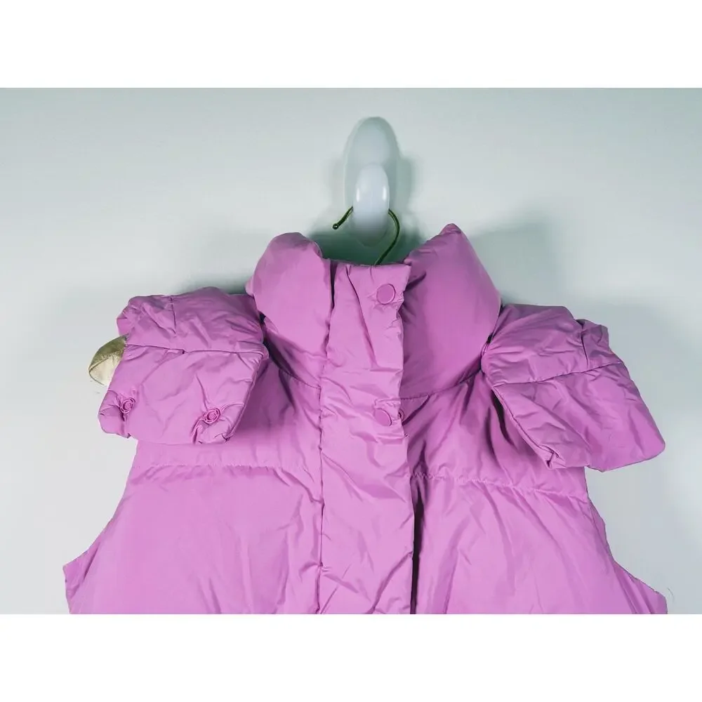 Lululemon Wunder Puff Super Cropped Vest Hooded Size 0 Dahlia Mauve Pink Outdoor